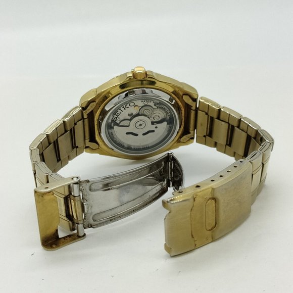 Seiko Watch 7S36-00Y0 5 sports 39mm Men's Black X Gold 1308300 - Picture 6 of 9